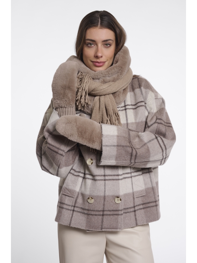 Rino en Pelle Faux fur gloves 11100 mocha latte