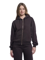 Rino en Pelle Hoodie with zipper closure 11099 coffee roast