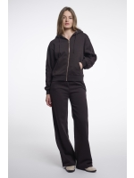 Rino en Pelle Hoodie with zipper closure 11099 coffee roast