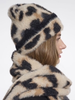 Rino en Pelle Beanie with print 11060 big leopard