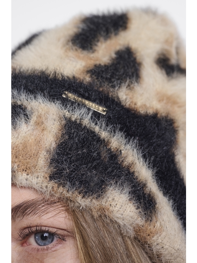 Rino en Pelle Beanie with print 11060 big leopard