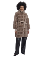 Rino en Pelle Coat with rib cuffs 11100 mocha latte