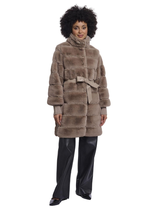 Rino en Pelle Coat with rib cuffs 11100 mocha latte