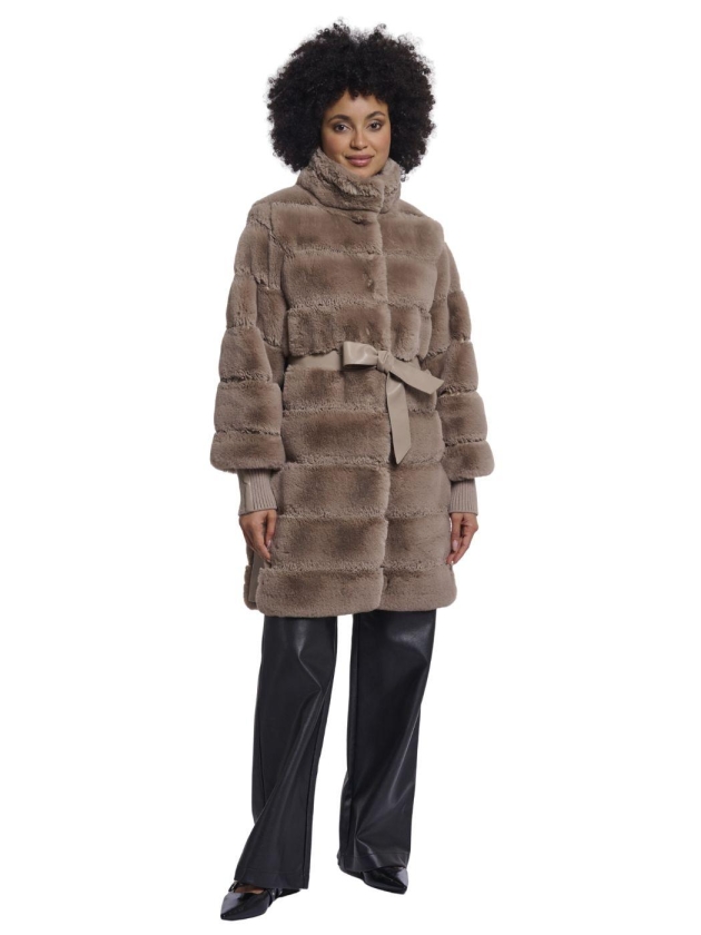 Rino en Pelle Coat with rib cuffs 11100 mocha latte