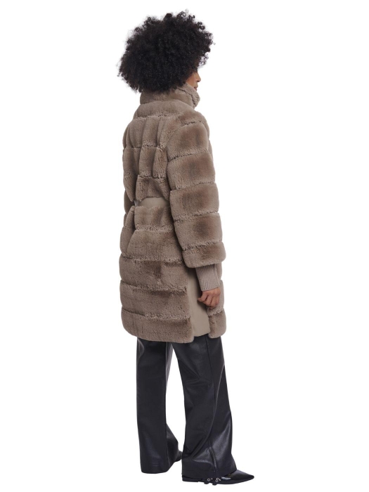 Rino en Pelle Coat with rib cuffs 11100 mocha latte