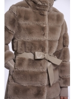 Rino en Pelle Coat with rib cuffs 11100 mocha latte