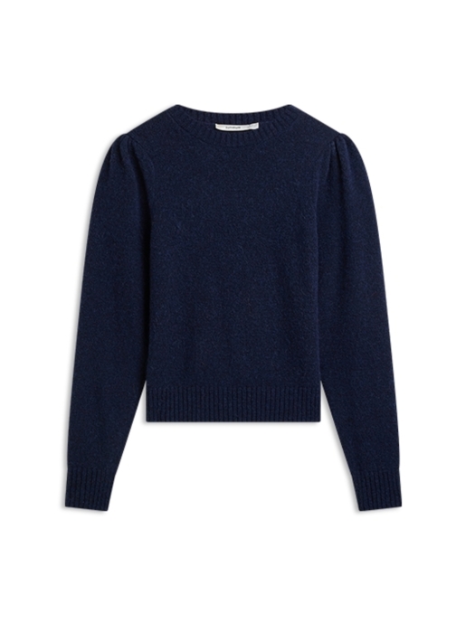 Summum Woman Puff sleeve sweater Cotton wool alpaca knit 495 Midnight blue