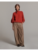 Summum Woman Boxy sweater Mohair wool blend knit 508 Goji berry