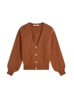 Summum Woman Cardigan Mohair wool blend knit 739 Cinnamon