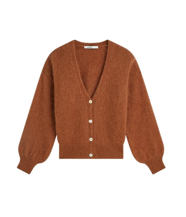 Summum Woman Cardigan Mohair wool blend knit 739 Cinnamon