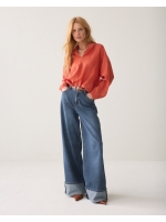 Summum Woman Top v neck Lyocell blend 508 Goji berry