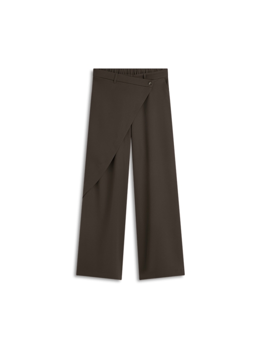 Summum Woman Trousers wrap Fluid 754 Dark chocolate