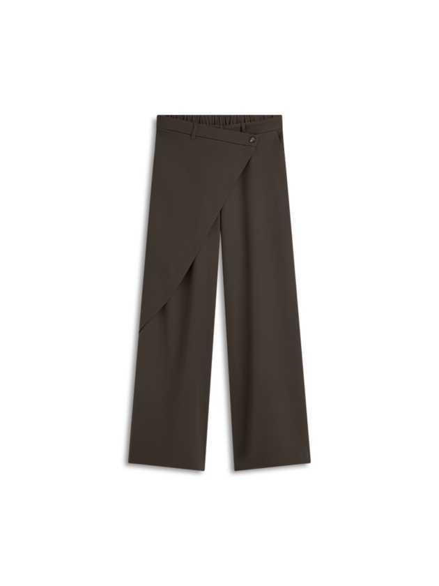 Summum Woman Trousers wrap Fluid 754 Dark chocolate