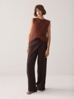 Summum Woman Trousers wrap Fluid 754 Dark chocolate