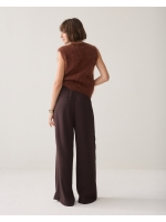 Summum Woman Trousers wrap Fluid 754 Dark chocolate