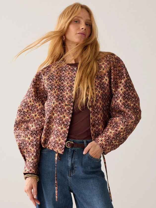 Summum Woman Jacket Jacquared lurex 335 Dark burgundy