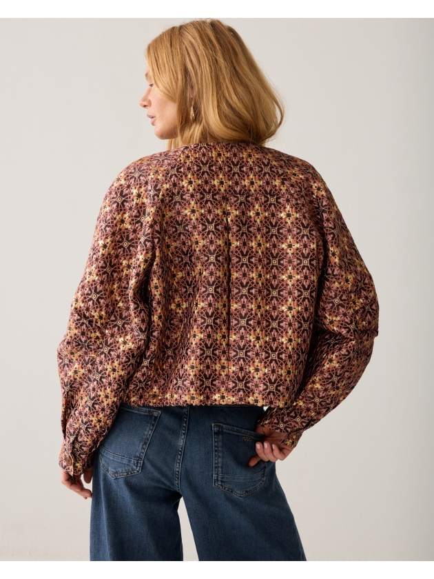 Summum Woman Jacket Jacquared lurex 335 Dark burgundy