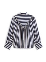 Summum Woman Blouse Stripe satin 495 Midnight blue