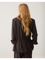 Summum Woman Blazer Viscose blend stripe 754 Dark chocolate