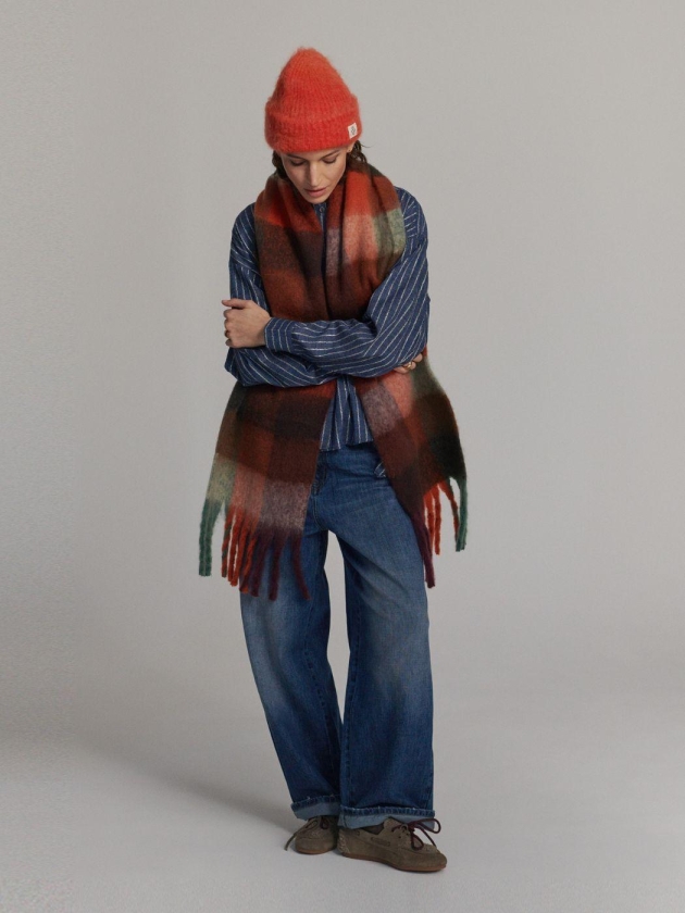 Summum Woman Brushed check scarf 120 Multicolour