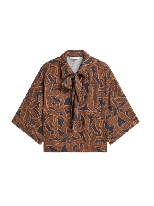 Summum Woman Top Abstract flowers 495 Midnight blue