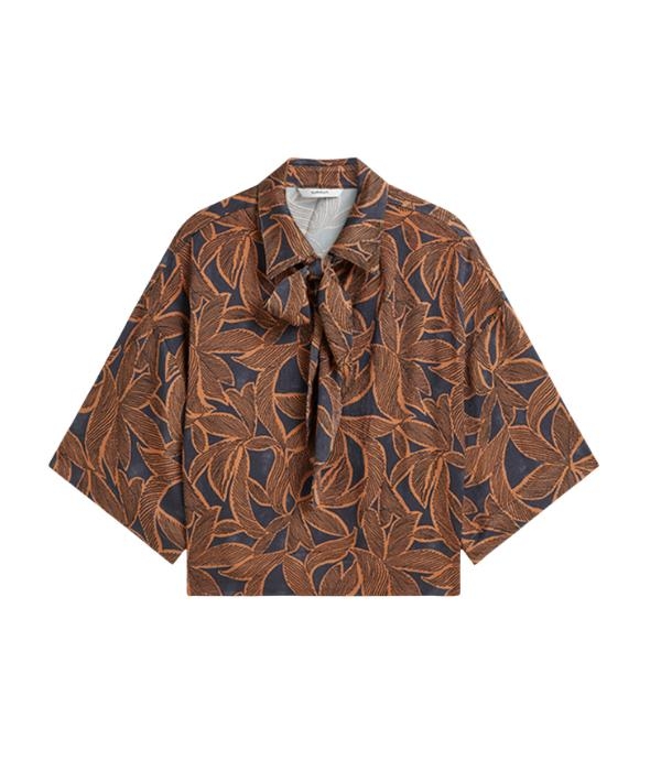 Summum Woman Top Abstract flowers 495 Midnight blue