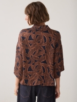 Summum Woman Top Abstract flowers 495 Midnight blue