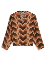 Summum Woman Top v neck Geometric print 120 Multicolour
