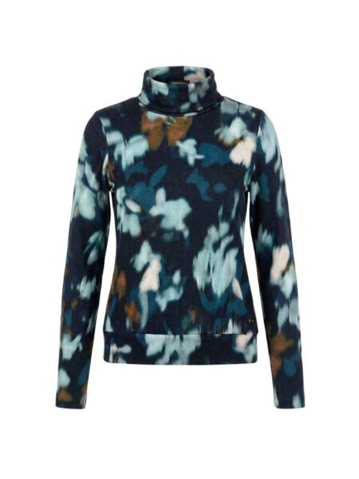 Sarto Fashion Knitted blouson rolcollar t1043 faded opal green+ leaves