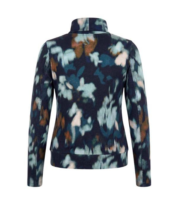 Sarto Fashion Knitted blouson rolcollar t1043 faded opal green+ leaves