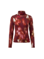 Sarto Fashion Knitted blouson rolcollar t1044 faded wine red+ leaves
