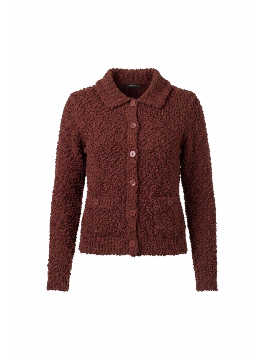 Sarto Fashion Cardigan polo collar t455 fudge brown
