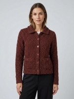 Sarto Fashion Cardigan polo collar t455 fudge brown