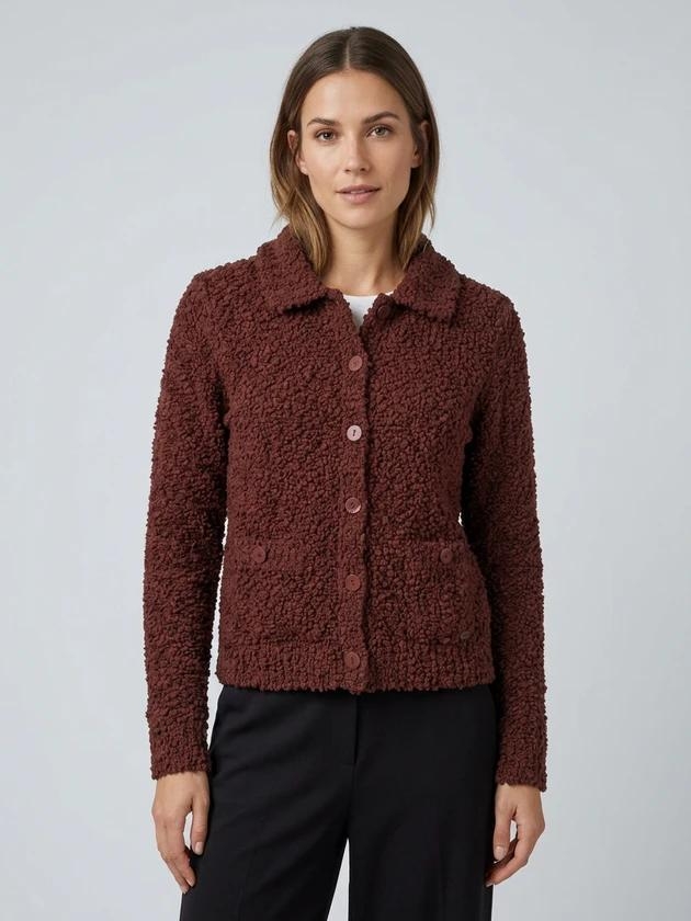 Sarto Fashion Cardigan polo collar t455 fudge brown