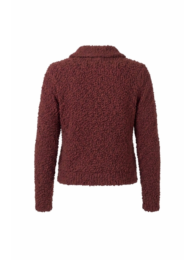Sarto Fashion Cardigan polo collar t455 fudge brown