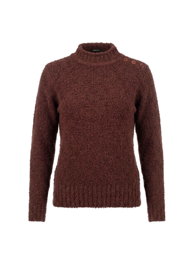Sarto Fashion Pullover turtle buttons t455 fudge brown