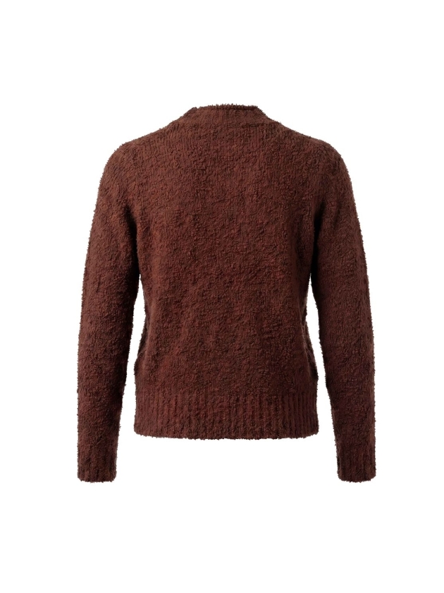 Sarto Fashion Pullover turtle buttons t455 fudge brown