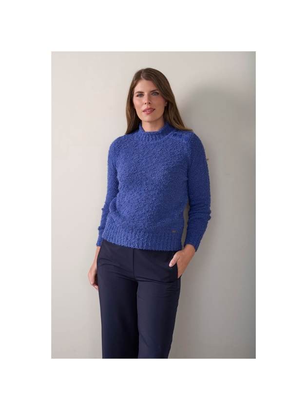 Sarto Fashion Pullover turtle buttons t866 iris