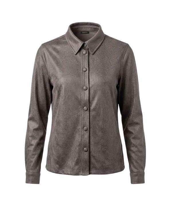 Sarto Fashion Blouse fake leather t445 chestnut