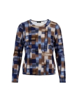 Sarto Fashion Blouson print o-neck t1945 ice blue+ faded check pr smal