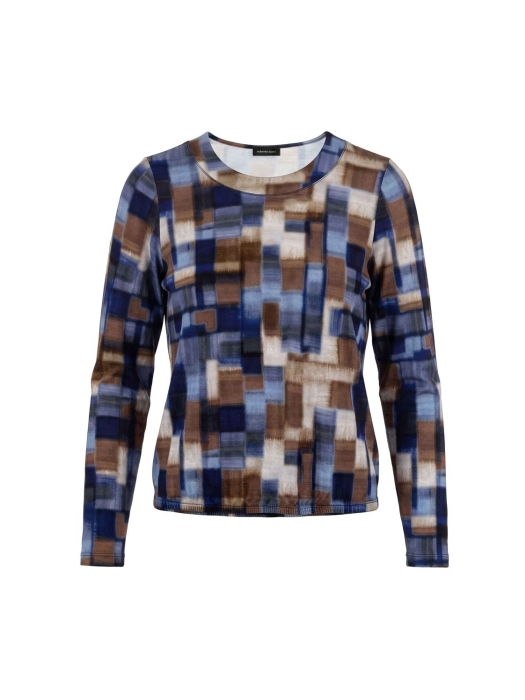 Sarto Fashion Blouson print o-neck t1945 ice blue+ faded check pr smal