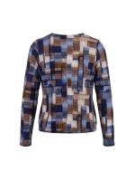 Sarto Fashion Blouson print o-neck t1945 ice blue+ faded check pr smal