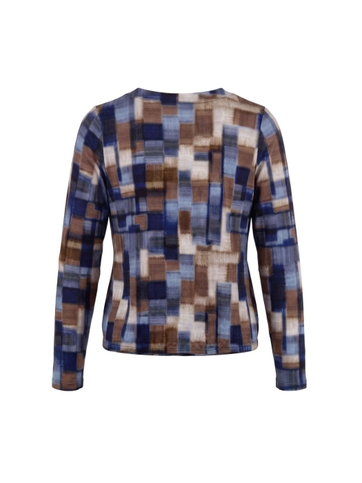 Sarto Fashion Blouson print o-neck t1945 ice blue+ faded check pr smal