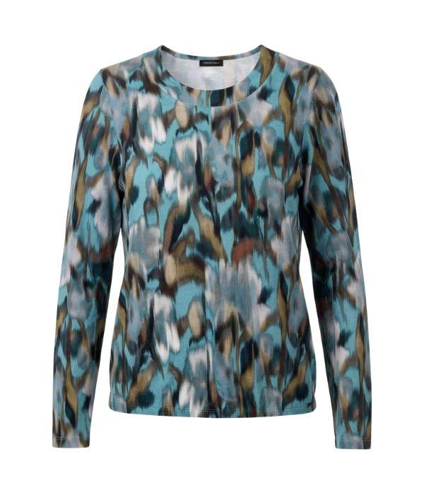 Sarto Fashion Blouson print o-neck t1340 opal gr-night sky-khaki+ prin