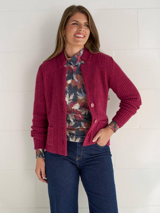 Sarto Fashion Cardigan stand up o-neck t288 wine red