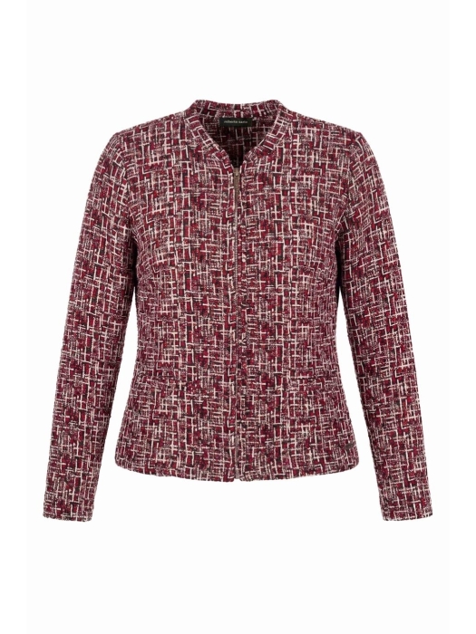 Sarto Fashion Jacket zip t1201 navy-berry-offwhite+jacquard