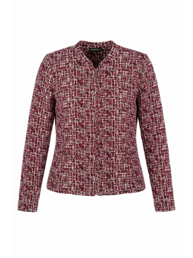 Sarto Fashion Jacket zip t1201 navy-berry-offwhite+jacquard