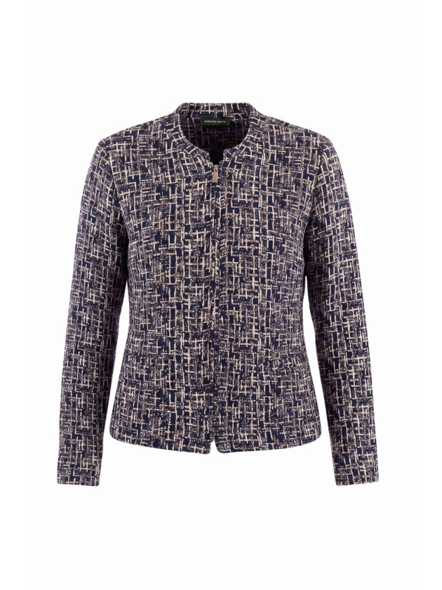 Sarto Fashion Jacket zip t1200 navy-iris-offwhite+jacquard