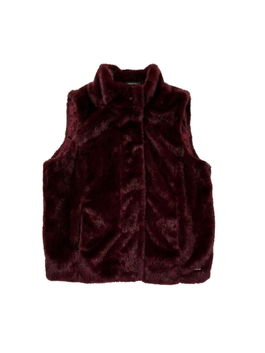 Sarto Fashion Gilet fake fur t288 wine red