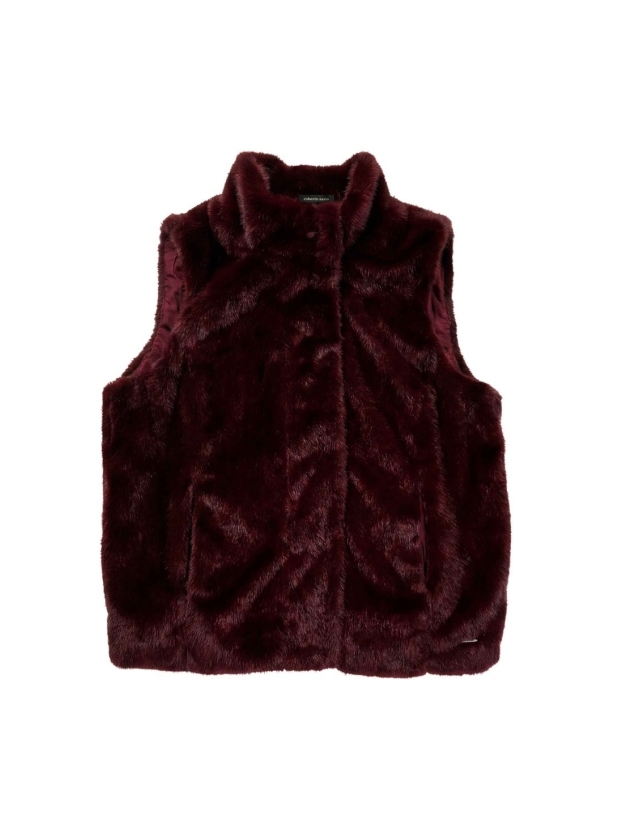 Sarto Fashion Gilet fake fur t288 wine red